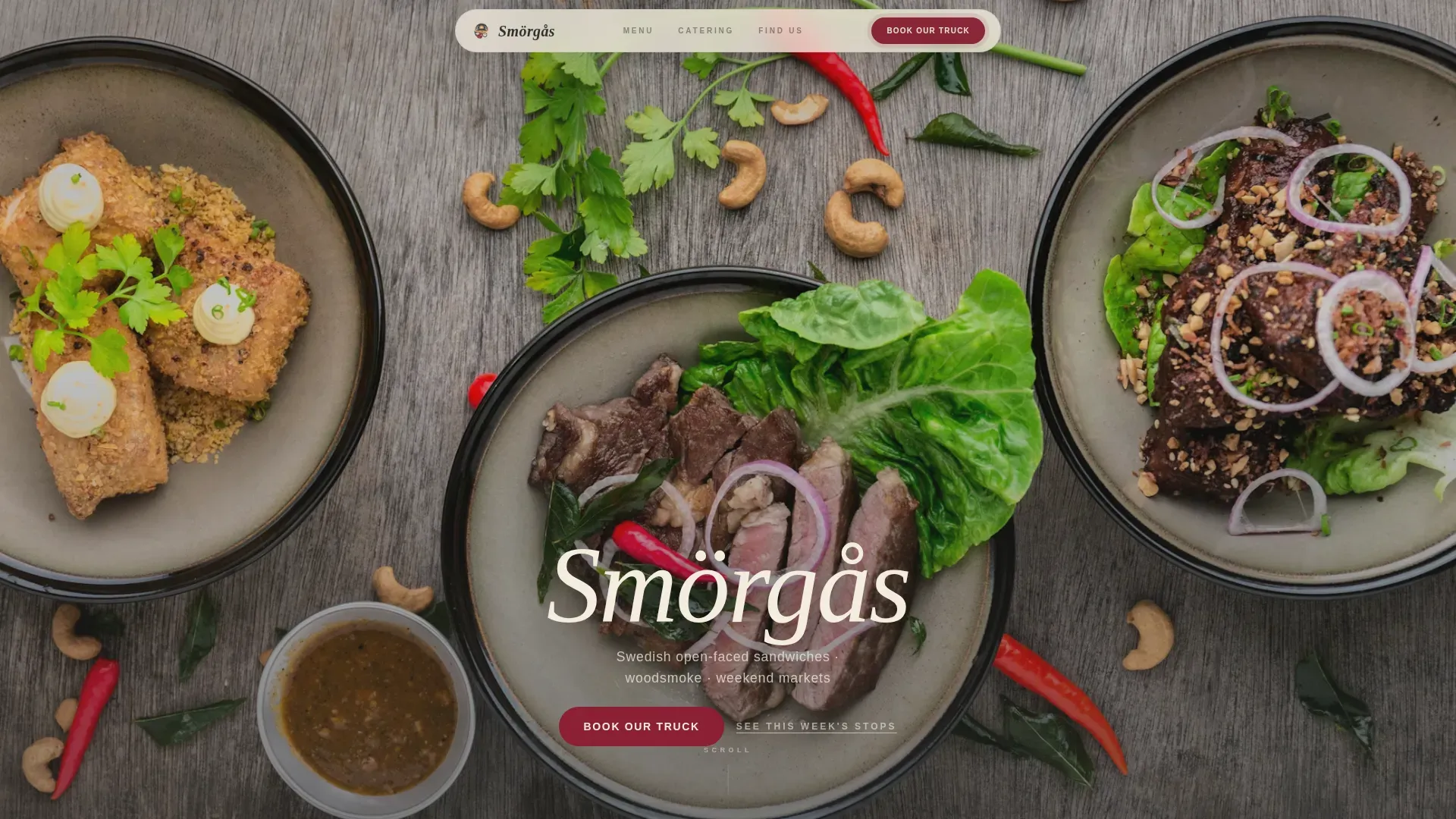 Artisan Swedish Food Truck Landing Page Template
