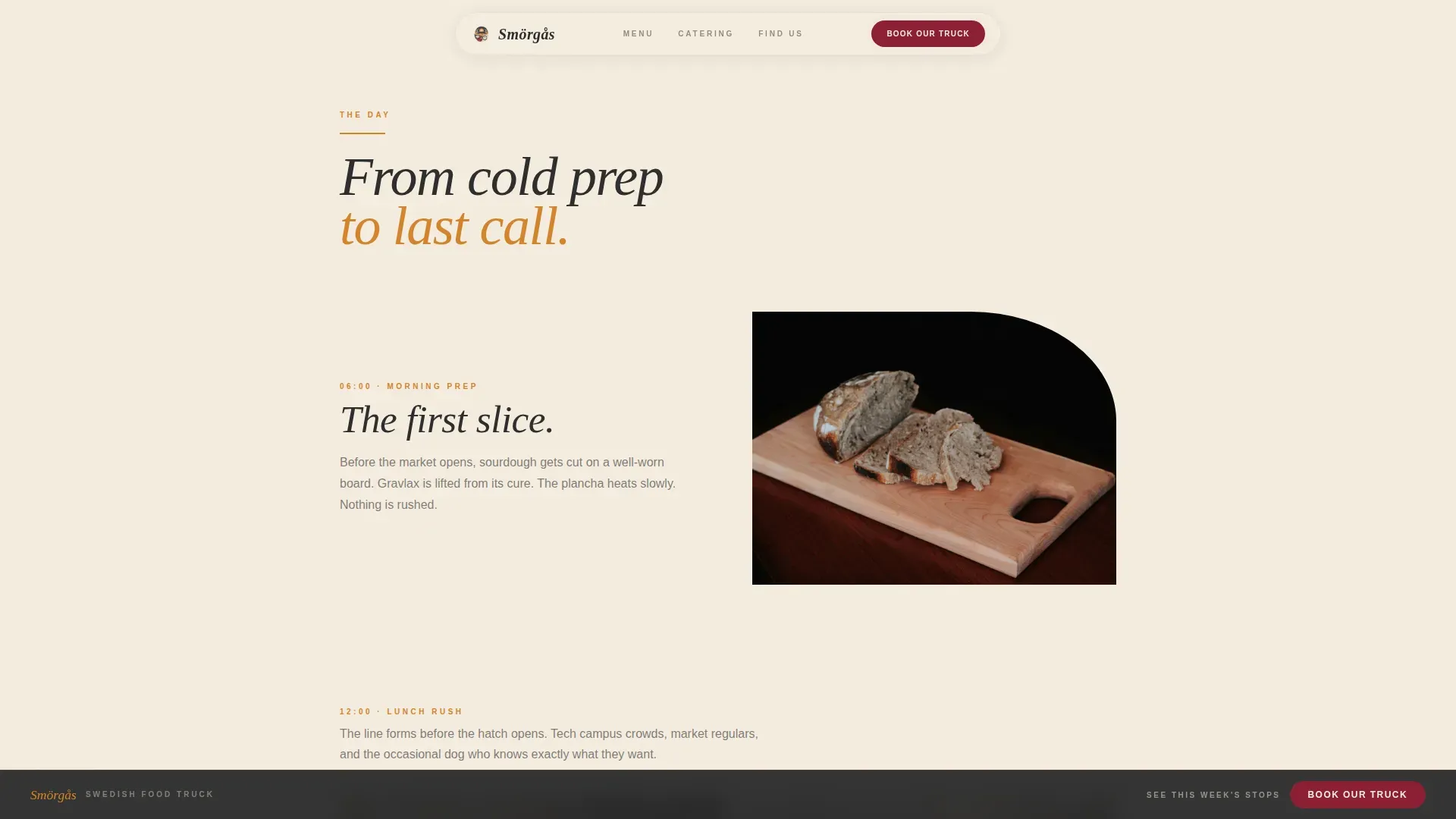 Artisan Swedish Food Truck Landing Page Template
