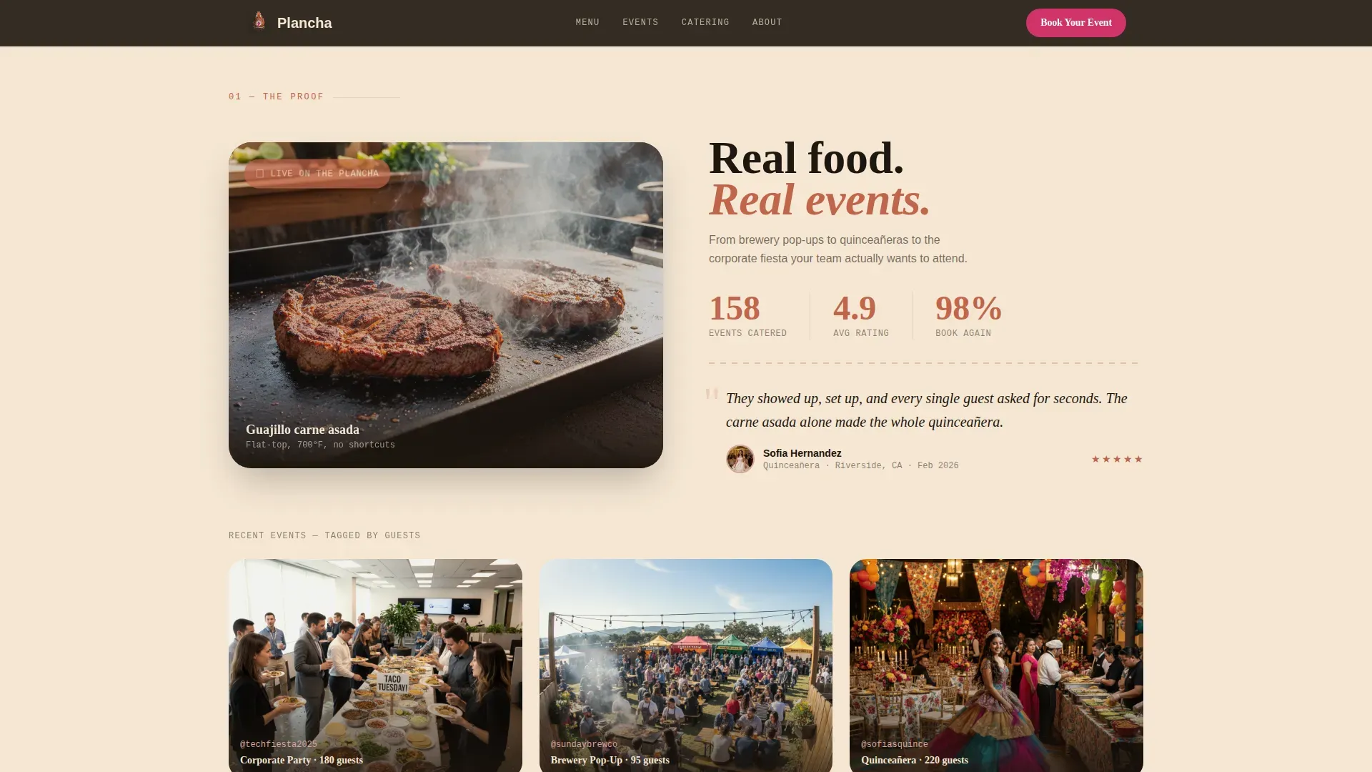Bold Taco Catering Event Landing Page Template
