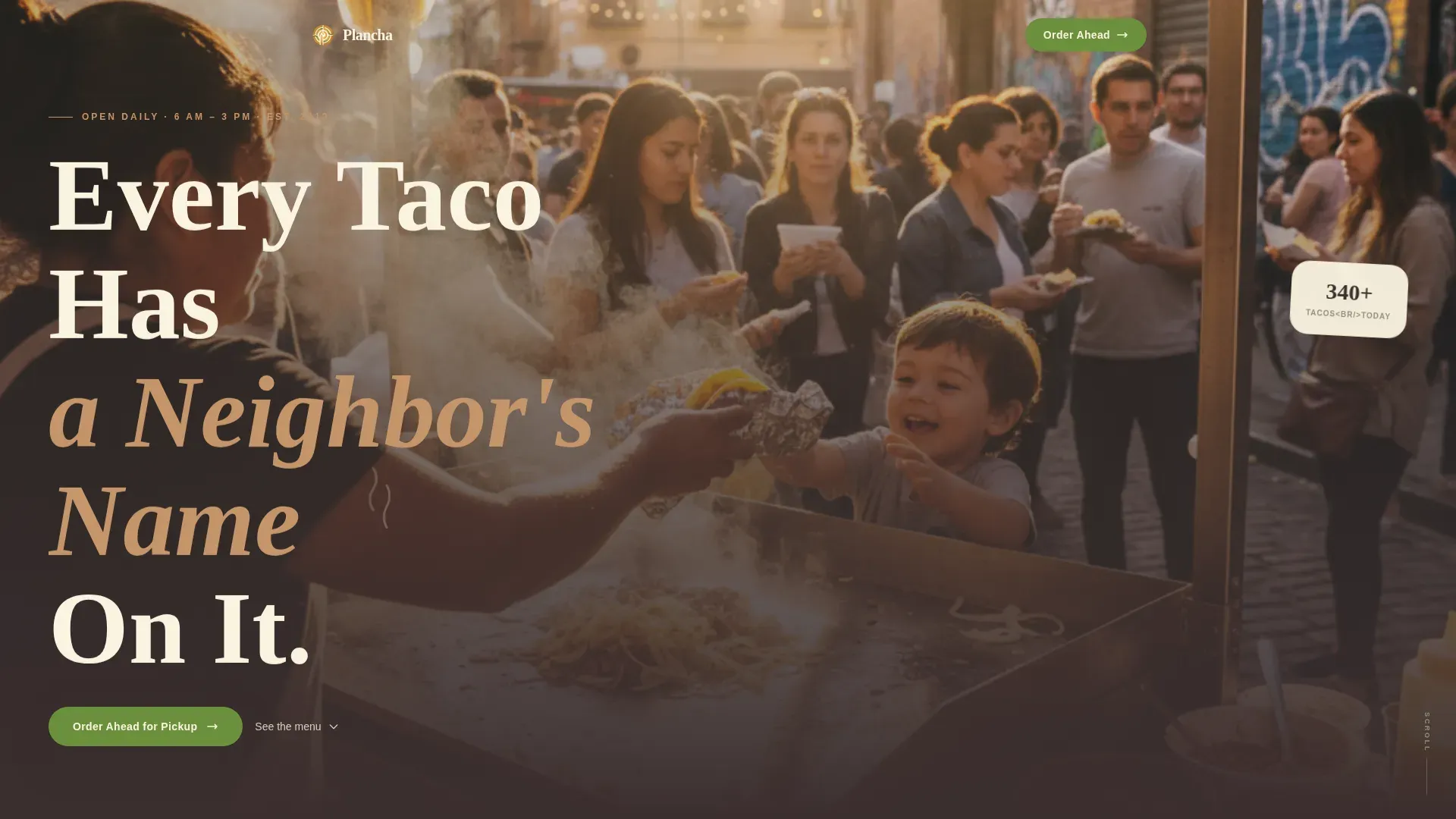 Neighborhood Taco Stand Order Ahead Landing Page Template