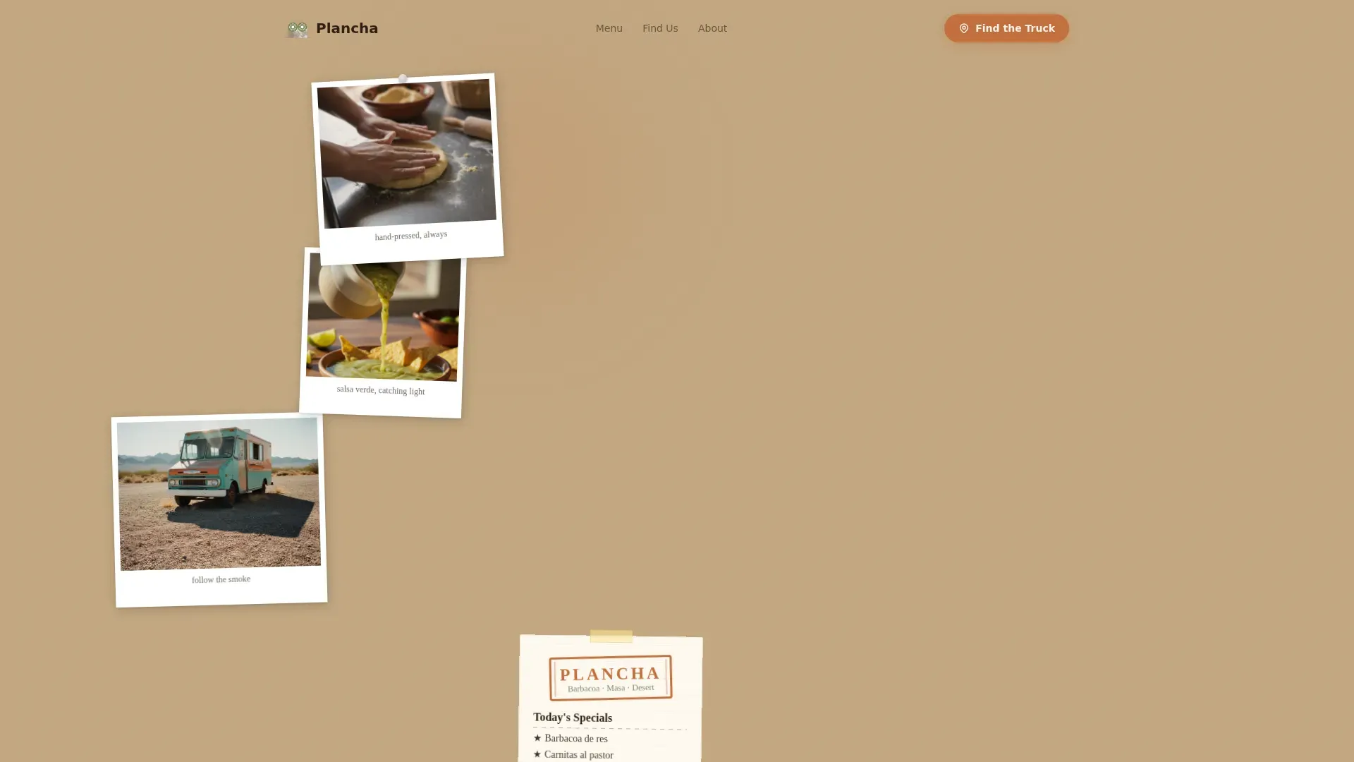 Taco Truck Landing Page Template - Sunset Mesa Design