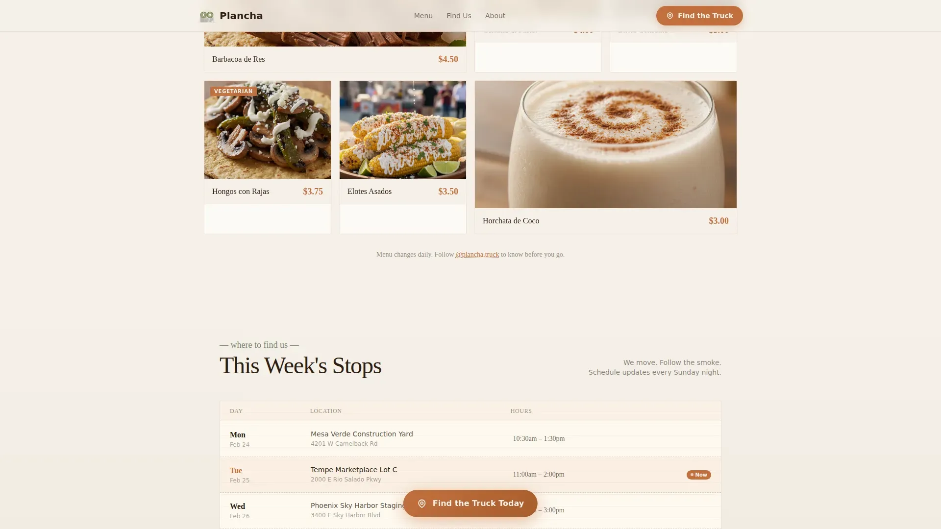 Taco Truck Landing Page Template - Sunset Mesa Design