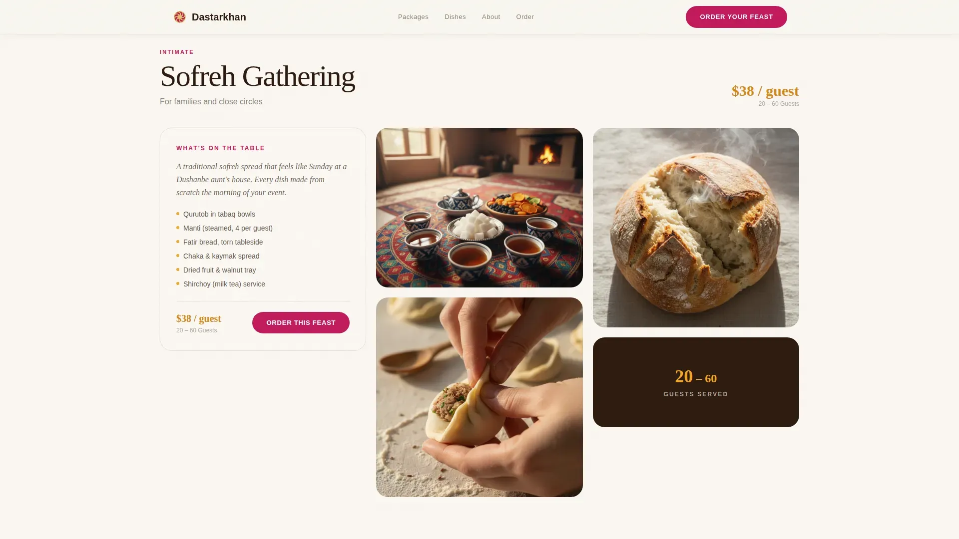 Luxe Tajik Catering Landing Page Template