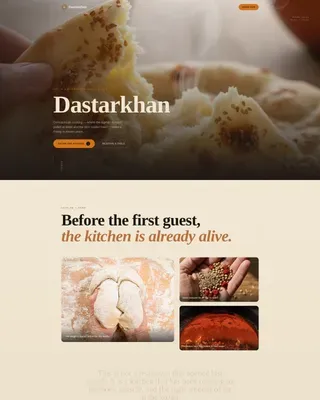 Neo-Retro Tajik Restaurant Landing Page Template