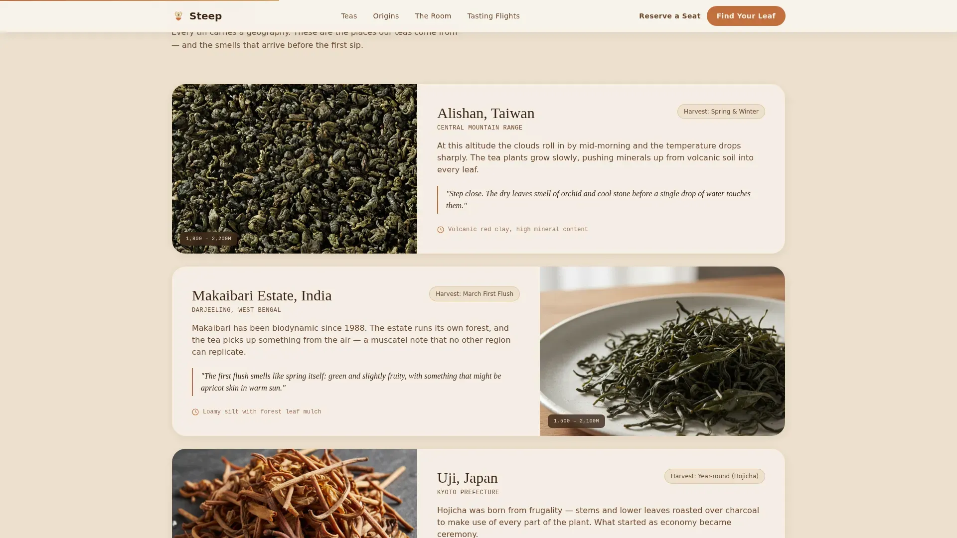 Artisan Tea House Landing Page Template