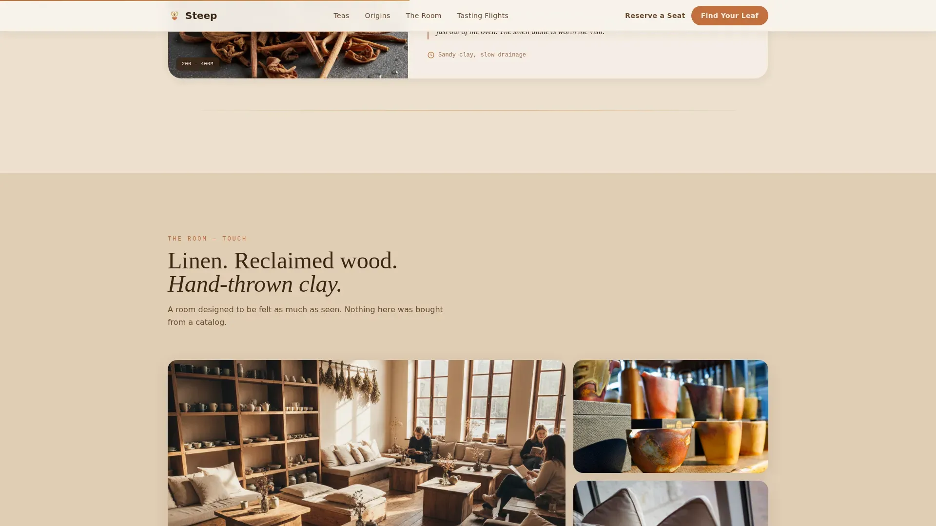 Artisan Tea House Landing Page Template