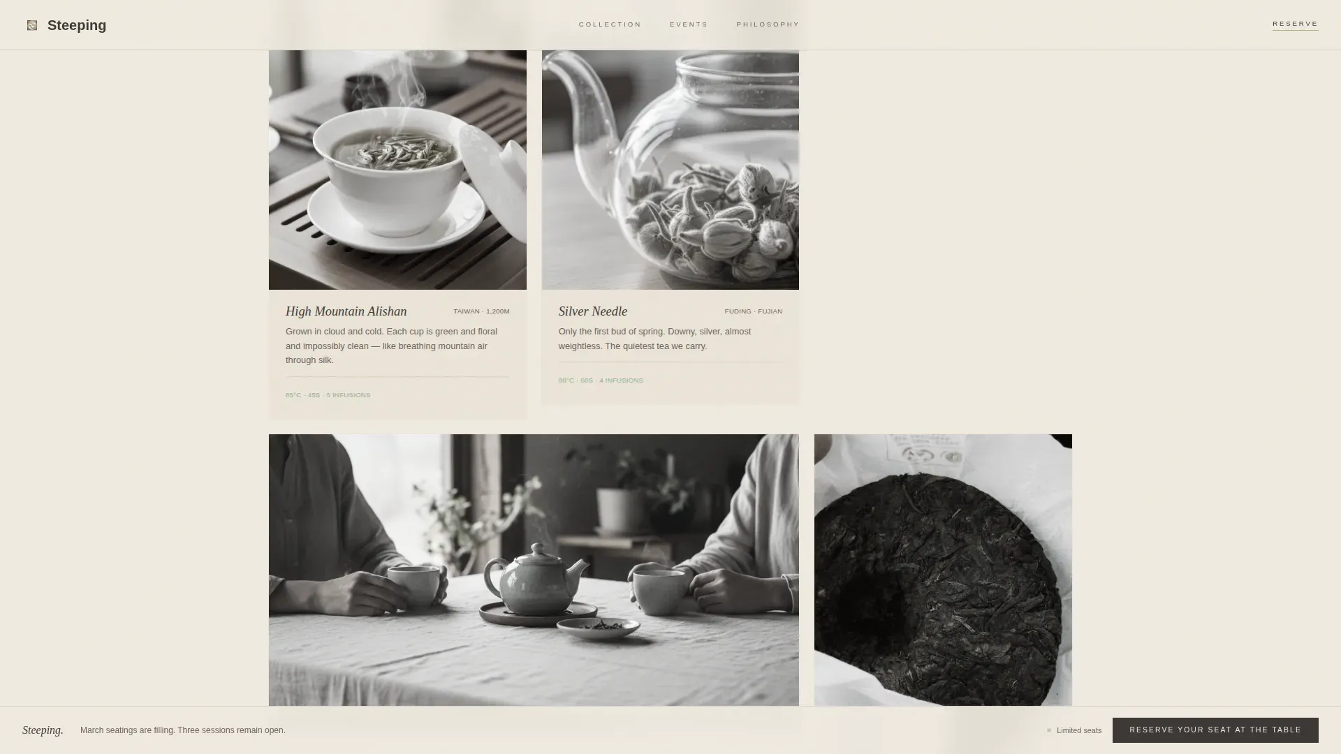 Tea House Event Registration Landing Page Template