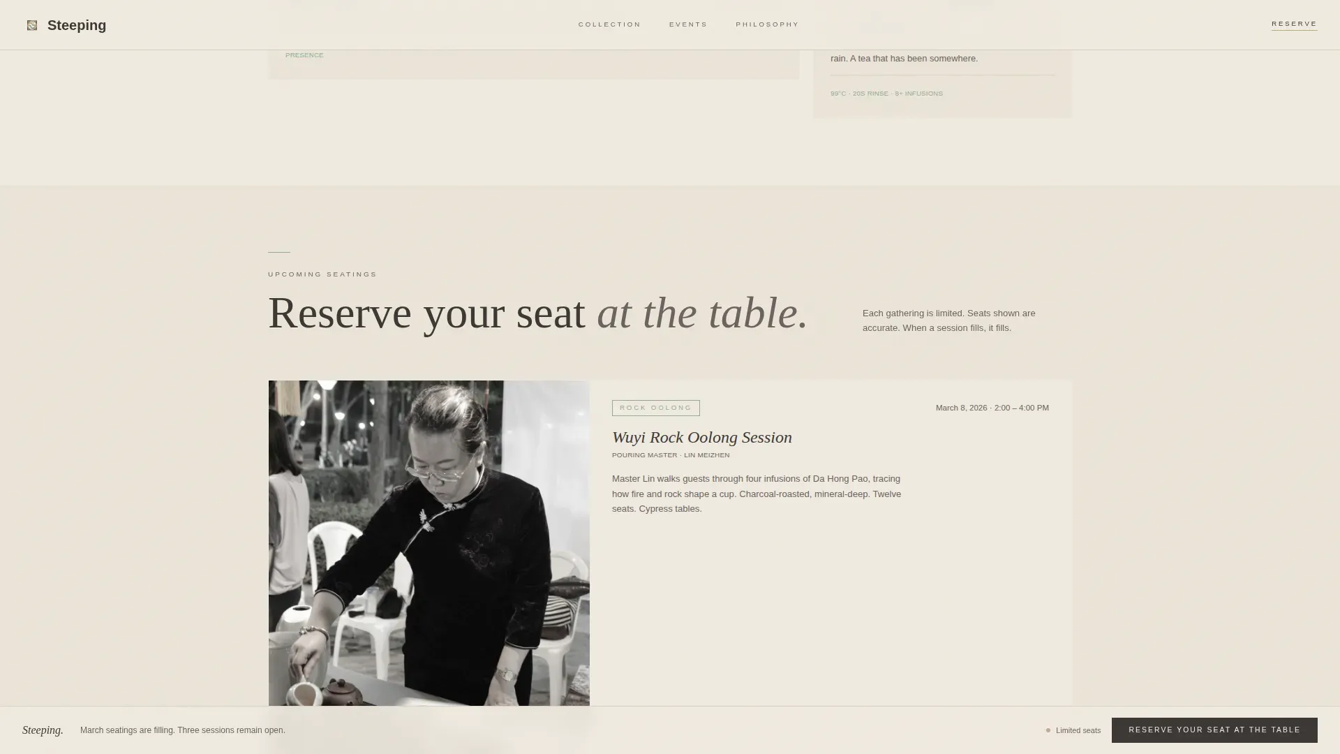Tea House Event Registration Landing Page Template