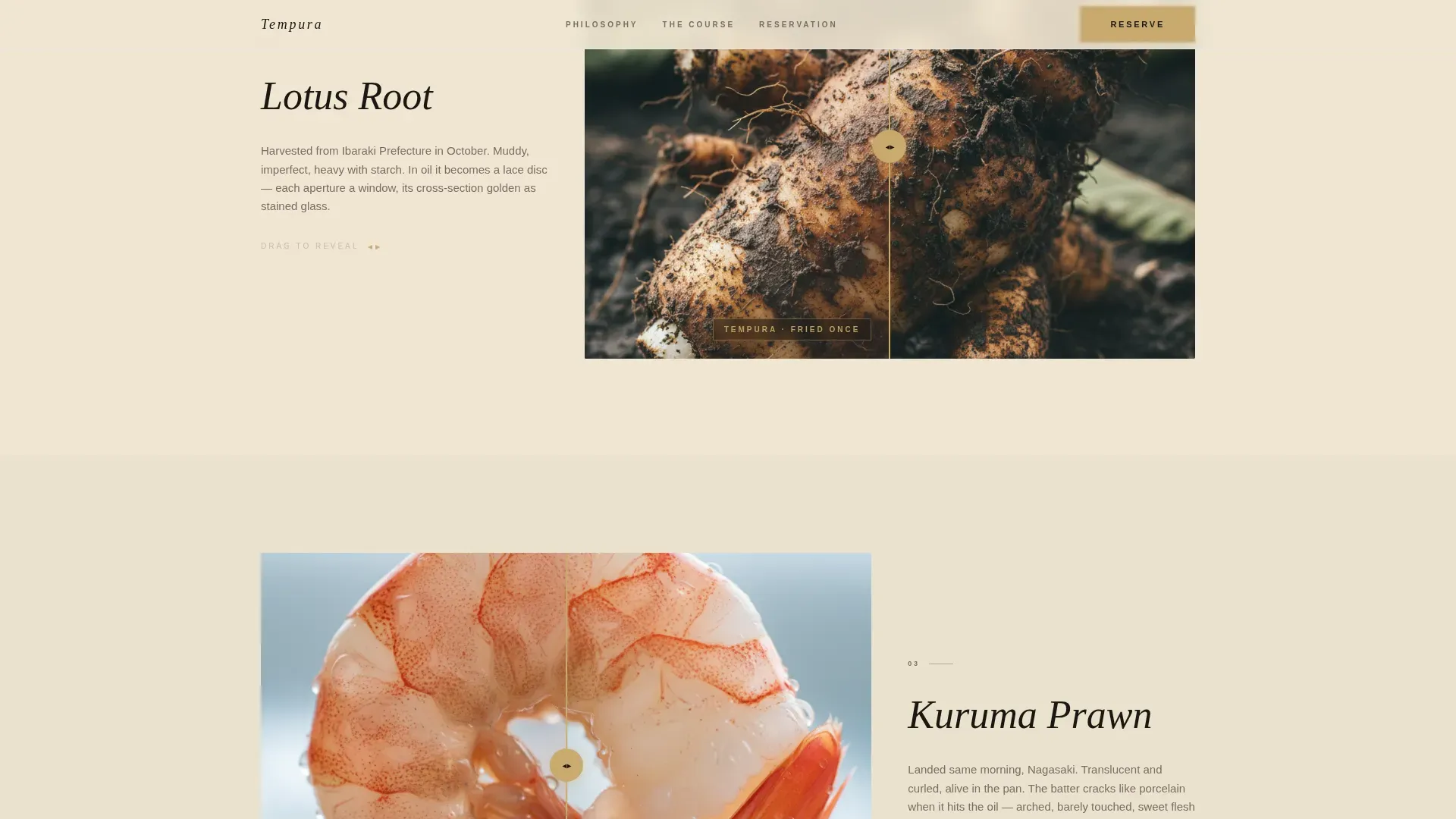 Luxe Omakase Reservation Landing Page Template