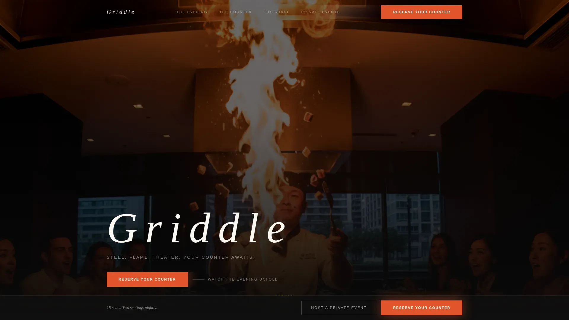 Teppanyaki Event Reservation Landing Page Template