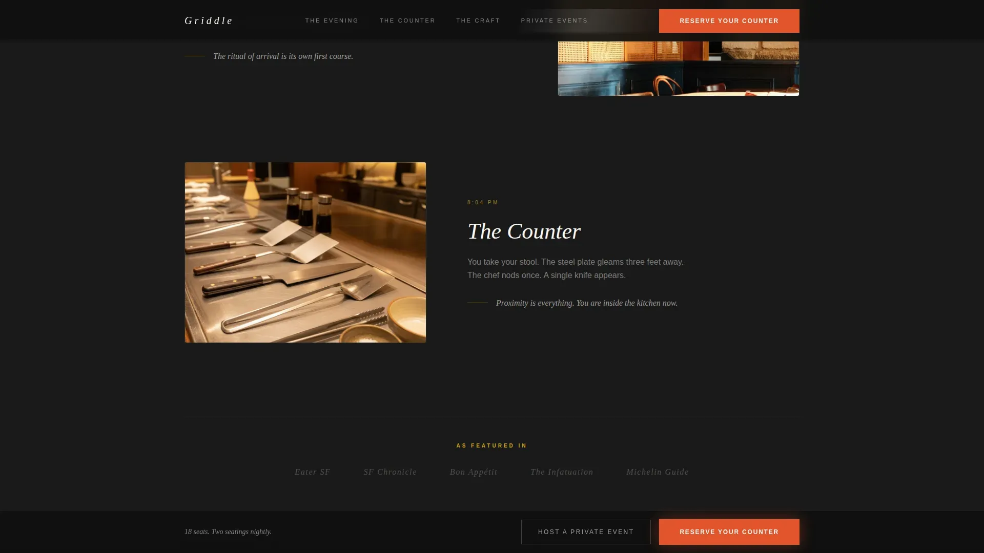 Teppanyaki Event Reservation Landing Page Template