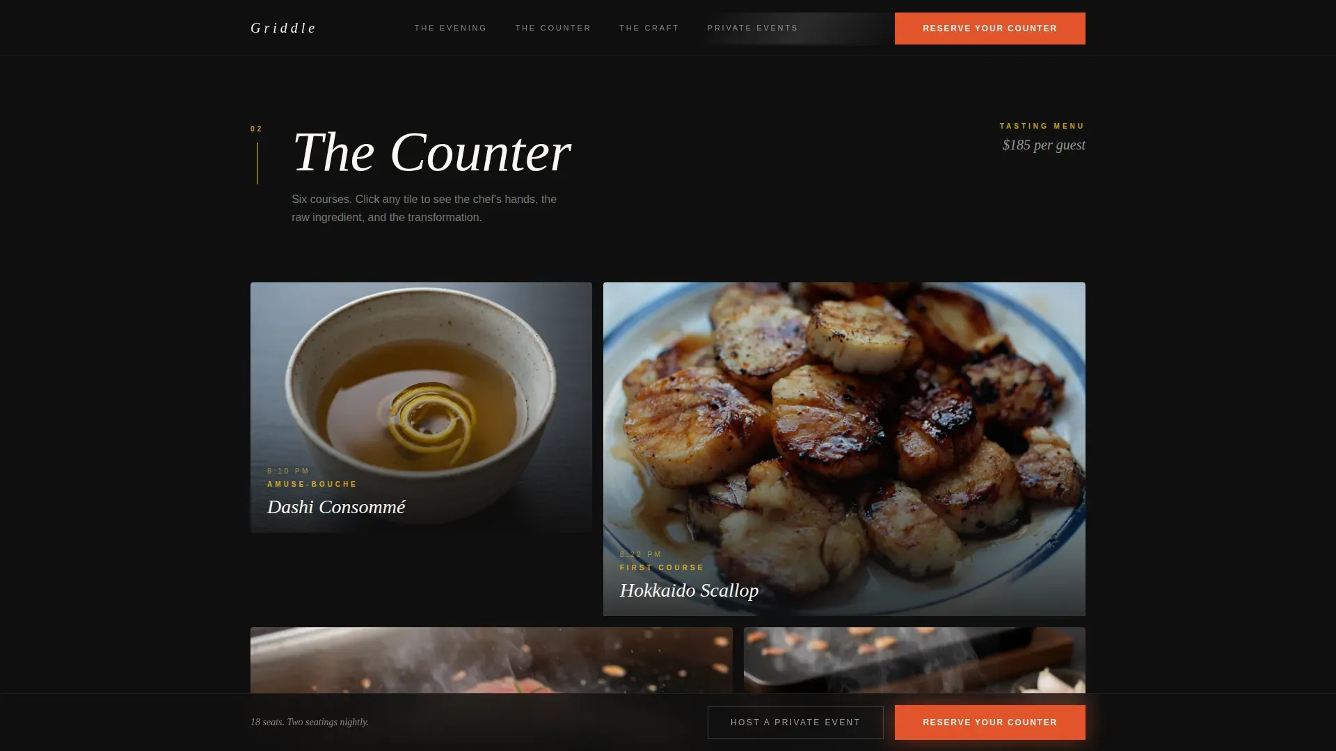 Teppanyaki Event Reservation Landing Page Template
