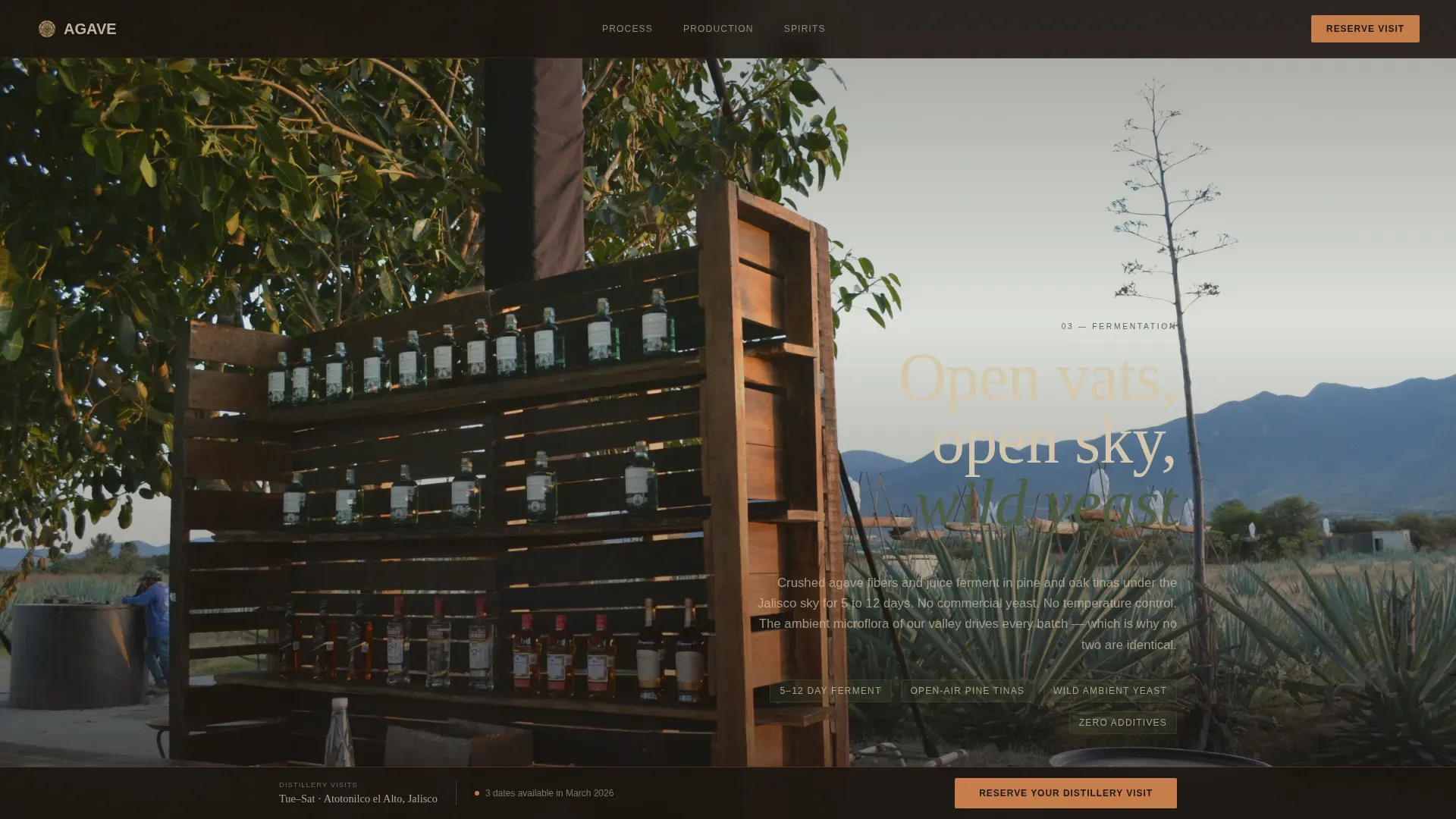 Immersive Distillery Booking Landing Page Template