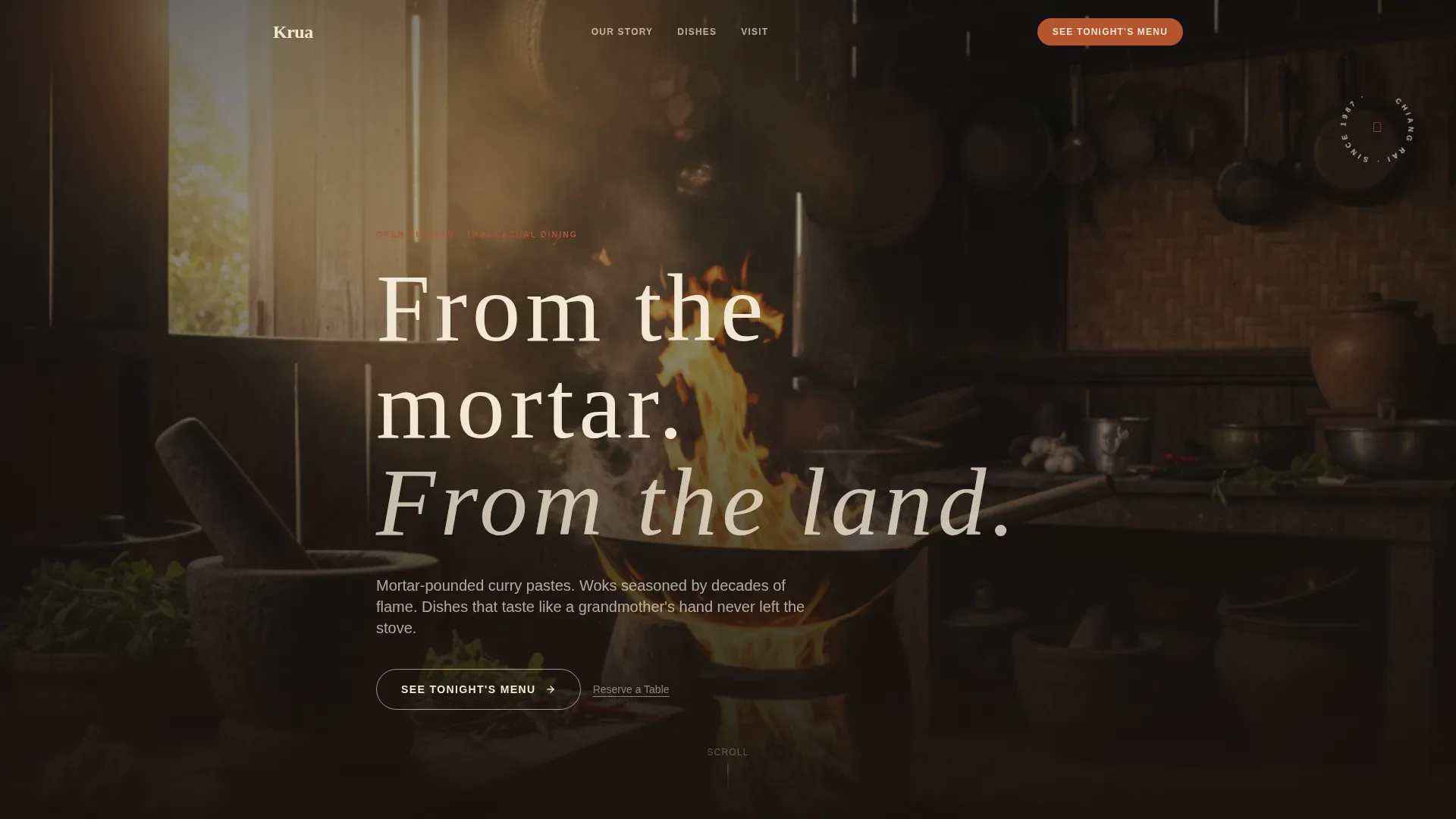 Thai Casual Dining Landing Page Template