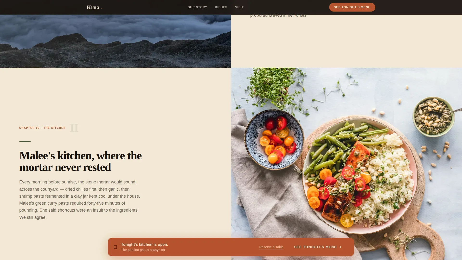 Thai Casual Dining Landing Page Template