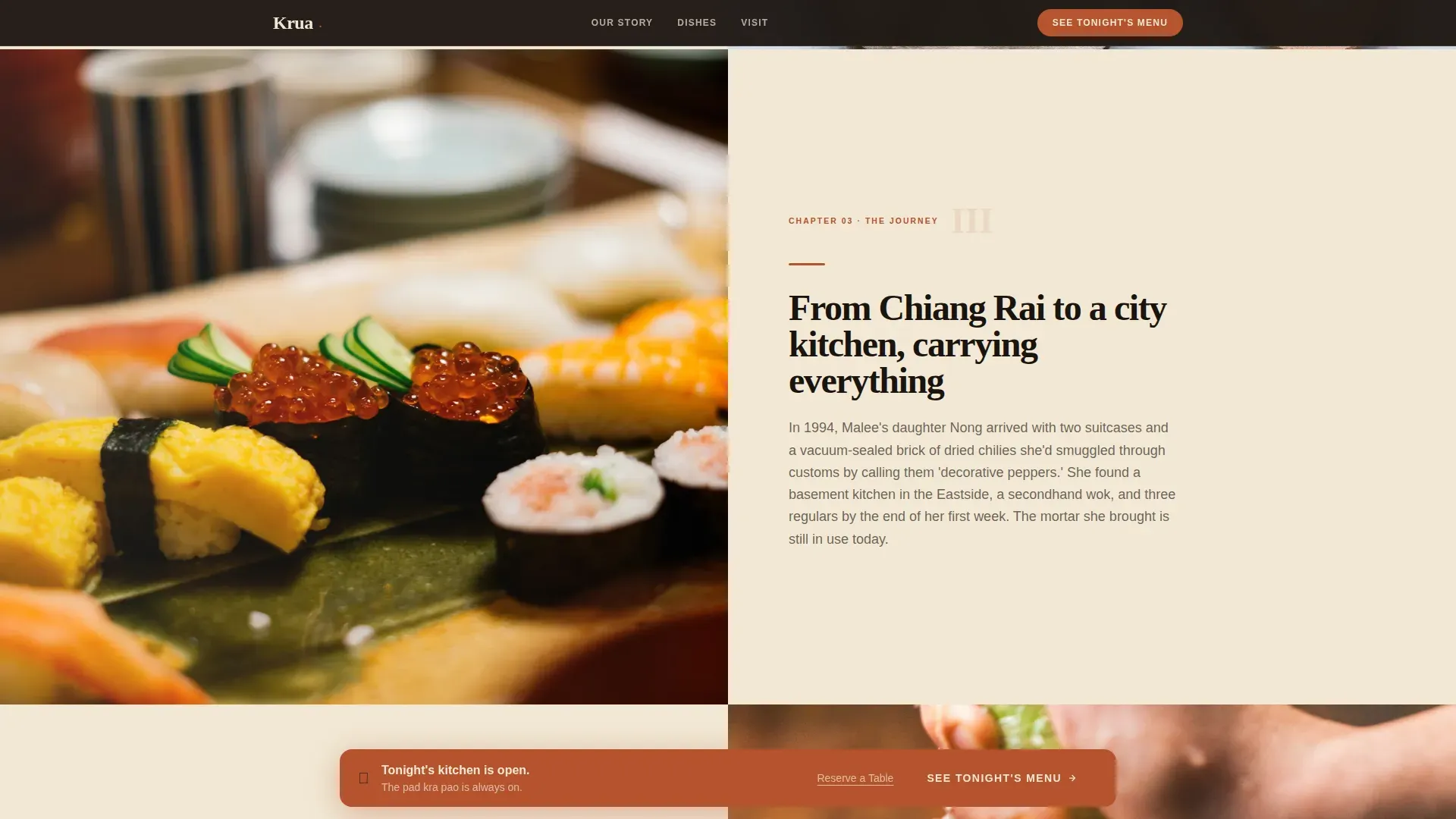 Thai Casual Dining Landing Page Template