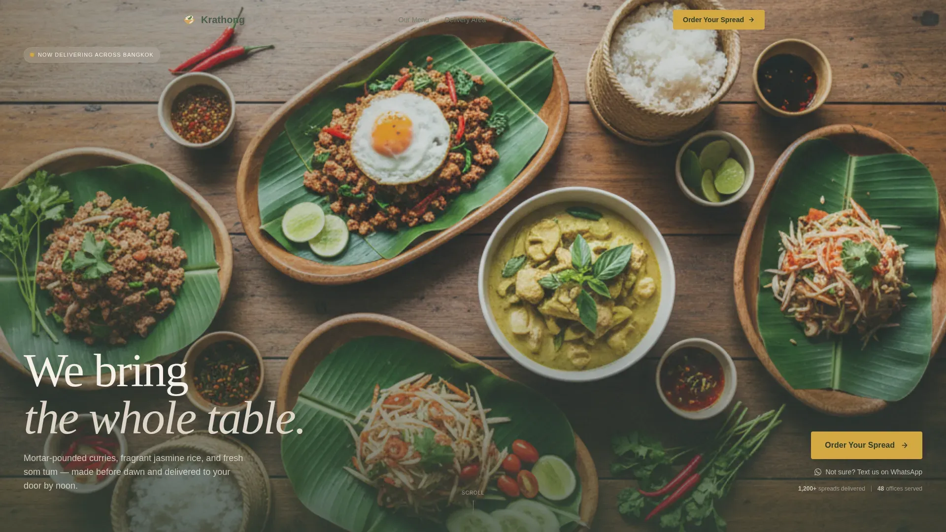 Thai Catering Service Landing Page Template