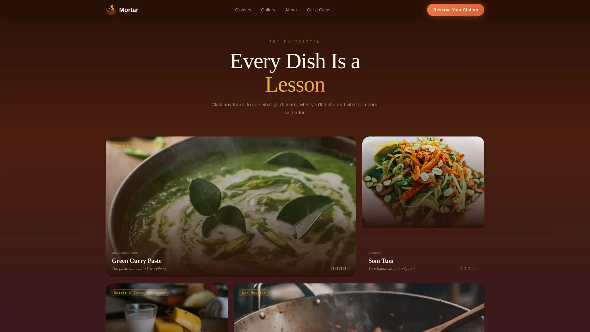 Thai Cooking Class Landing Page Template