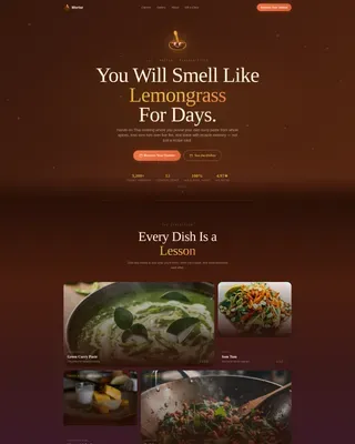Thai Cooking Class Landing Page Template