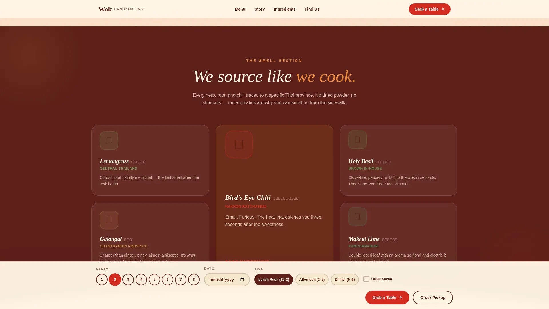 Thai Fast Casual Restaurant Landing Page Template