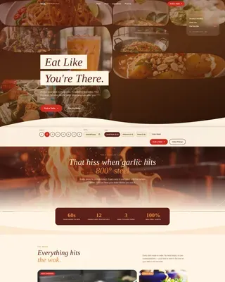 Thai Fast Casual Restaurant Landing Page Template