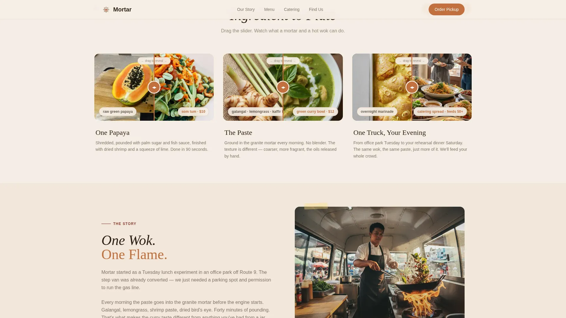 Thai Food Truck Landing Page Template