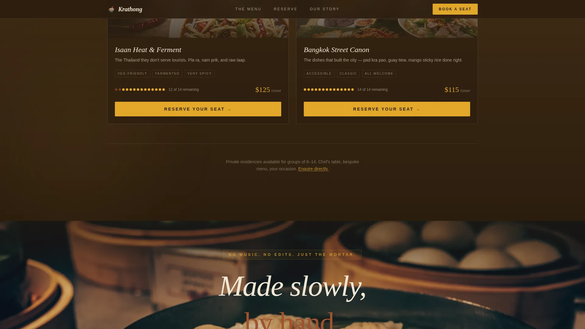 Thai Dining Booking Website Template