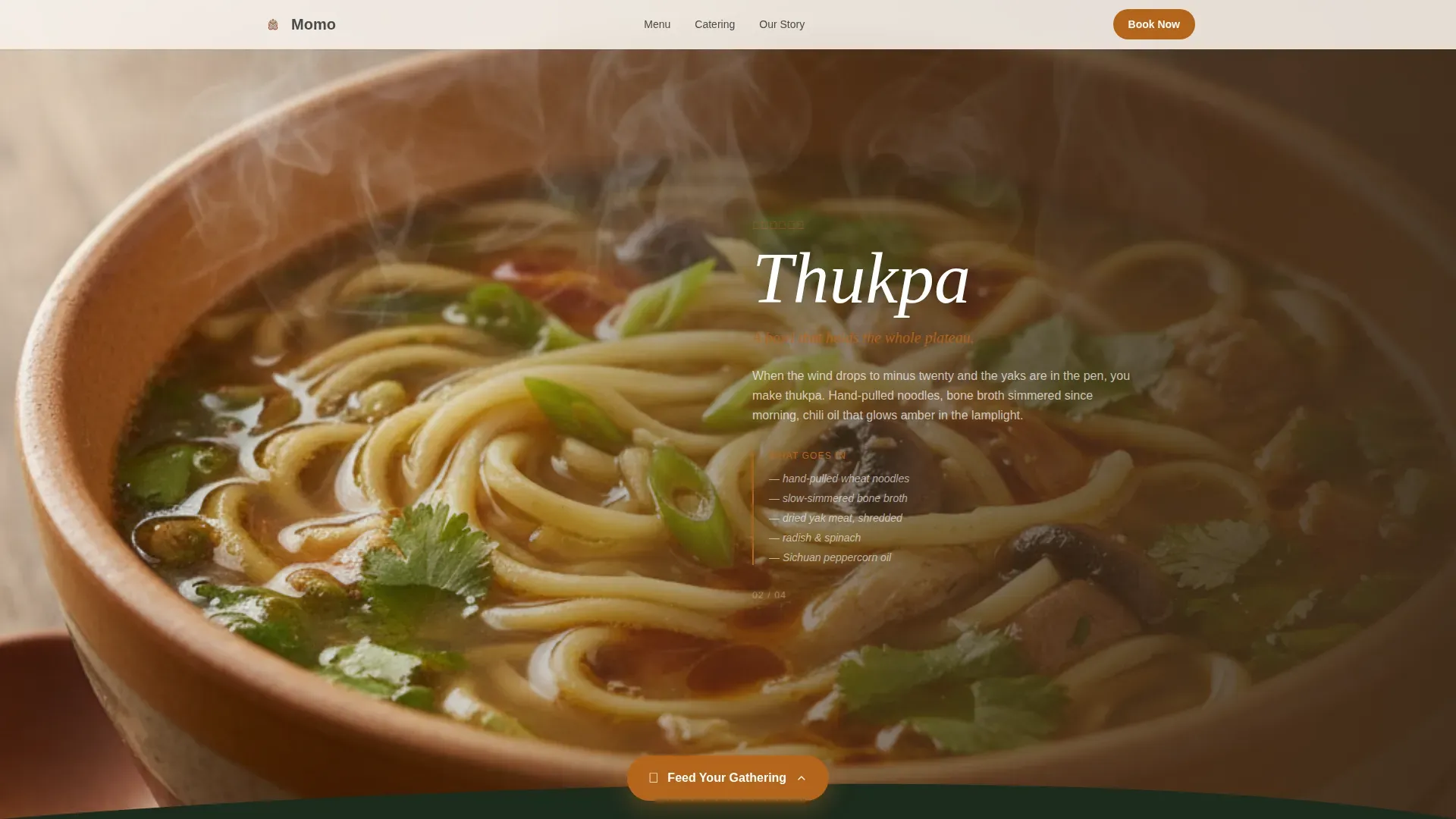 Authentic Himalayan Catering Landing Page Template