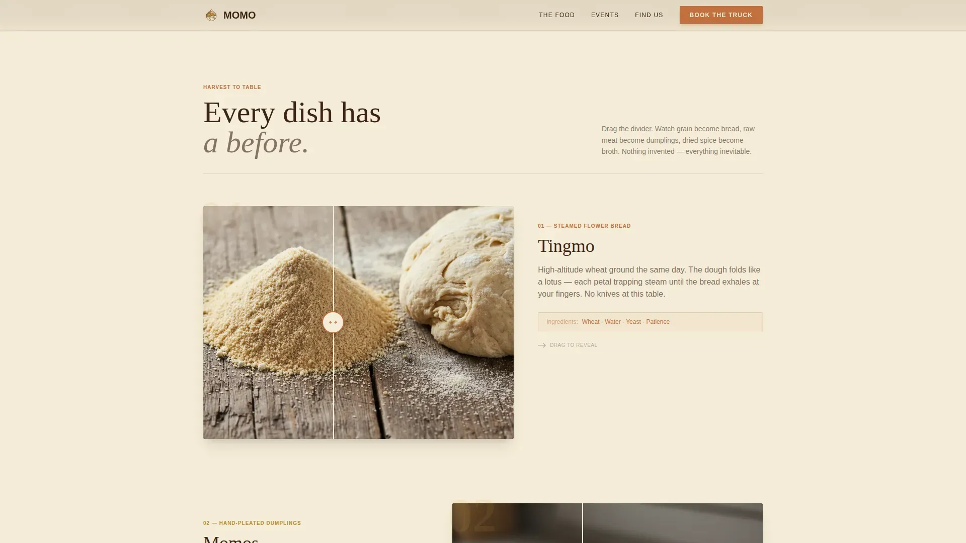 Himalayan Food Truck Event Booking Landing Page