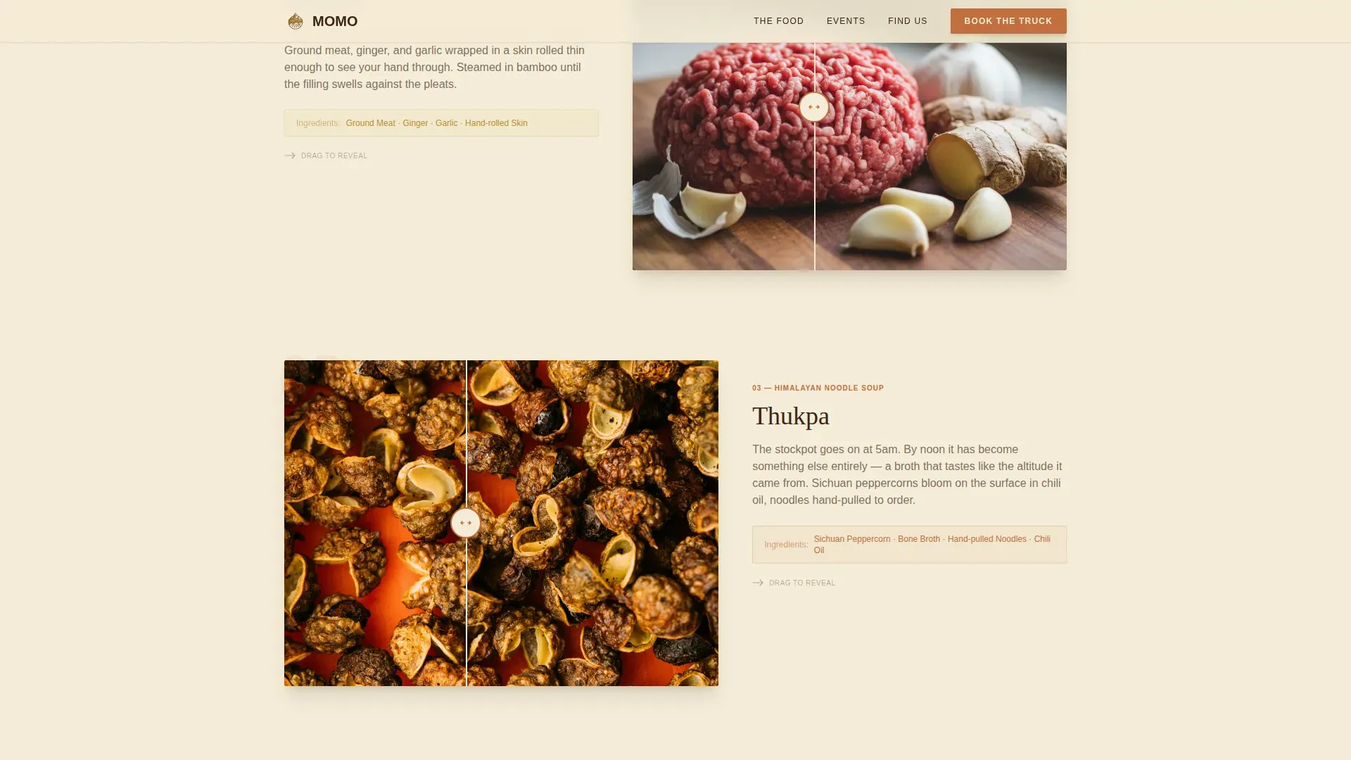 Himalayan Food Truck Event Booking Landing Page