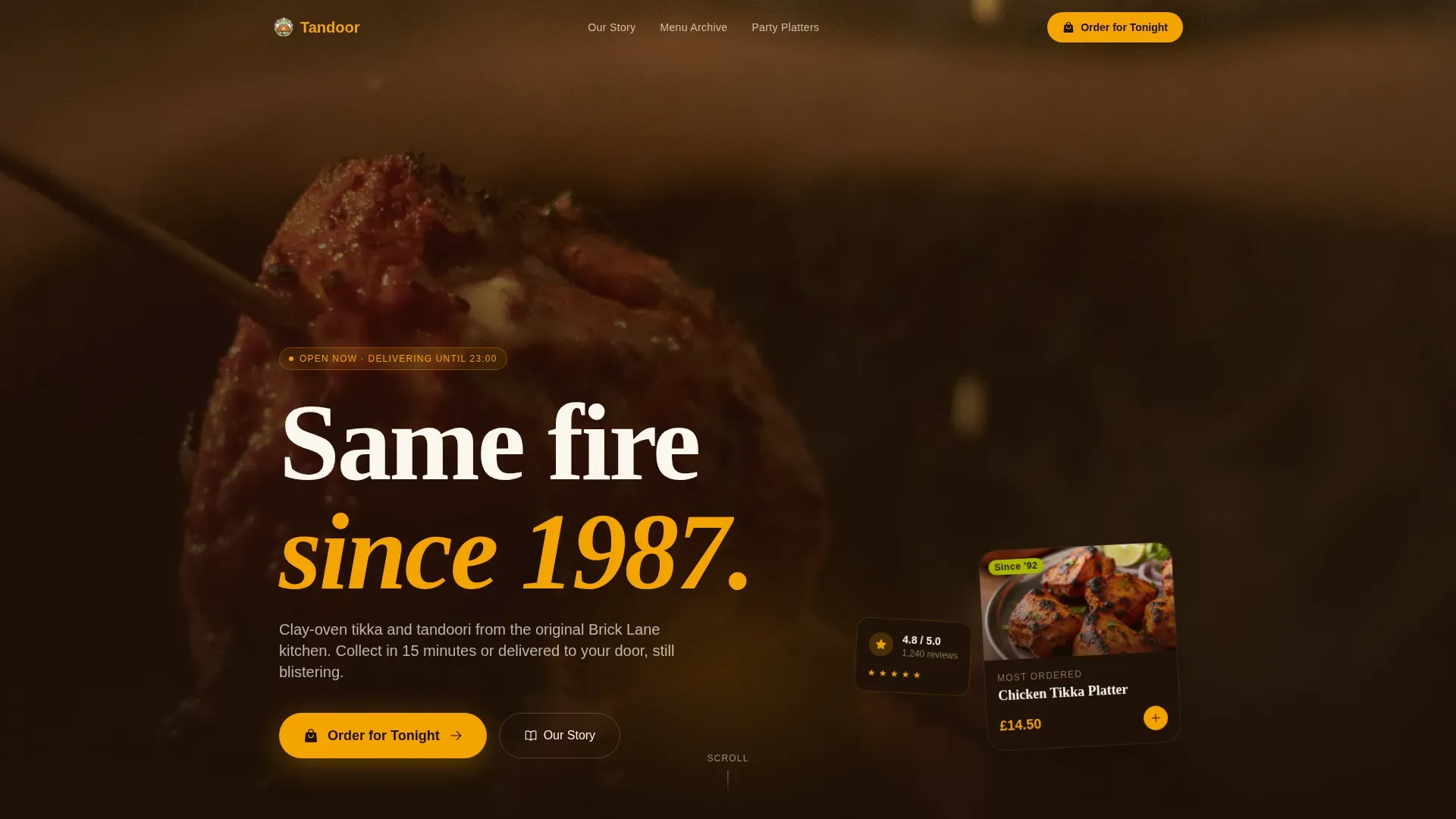 Regional & Specialty Restaurant Professional Website Template