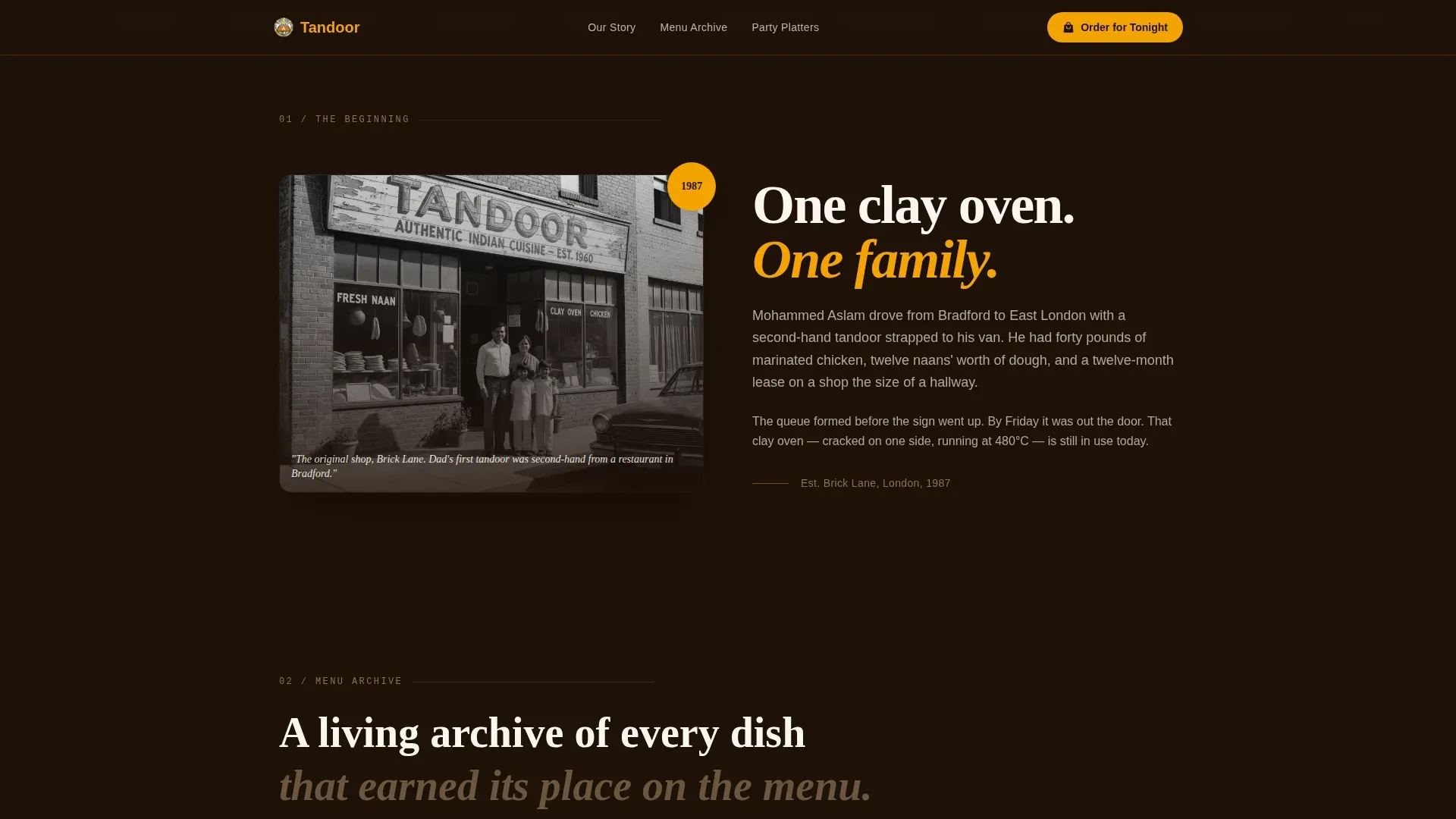 Regional & Specialty Restaurant Professional Website Template