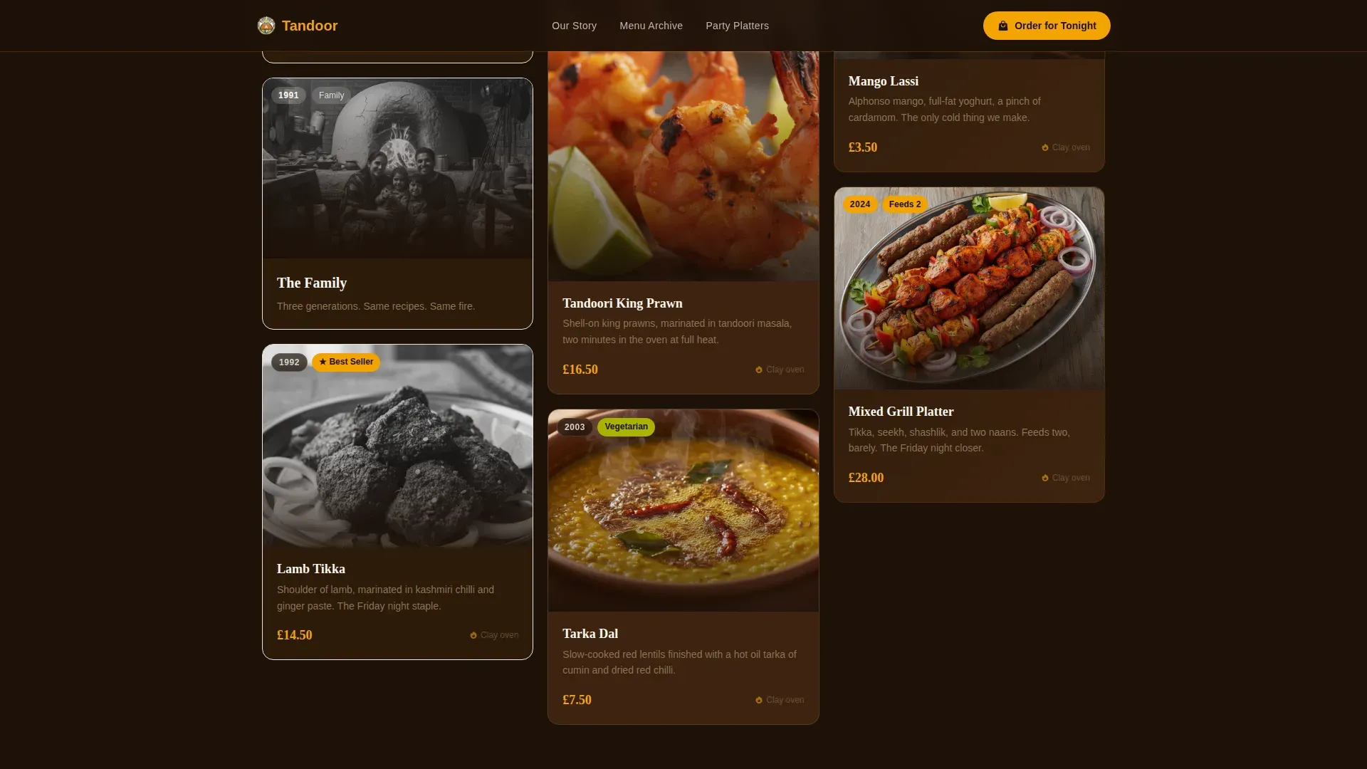 Regional & Specialty Restaurant Professional Website Template