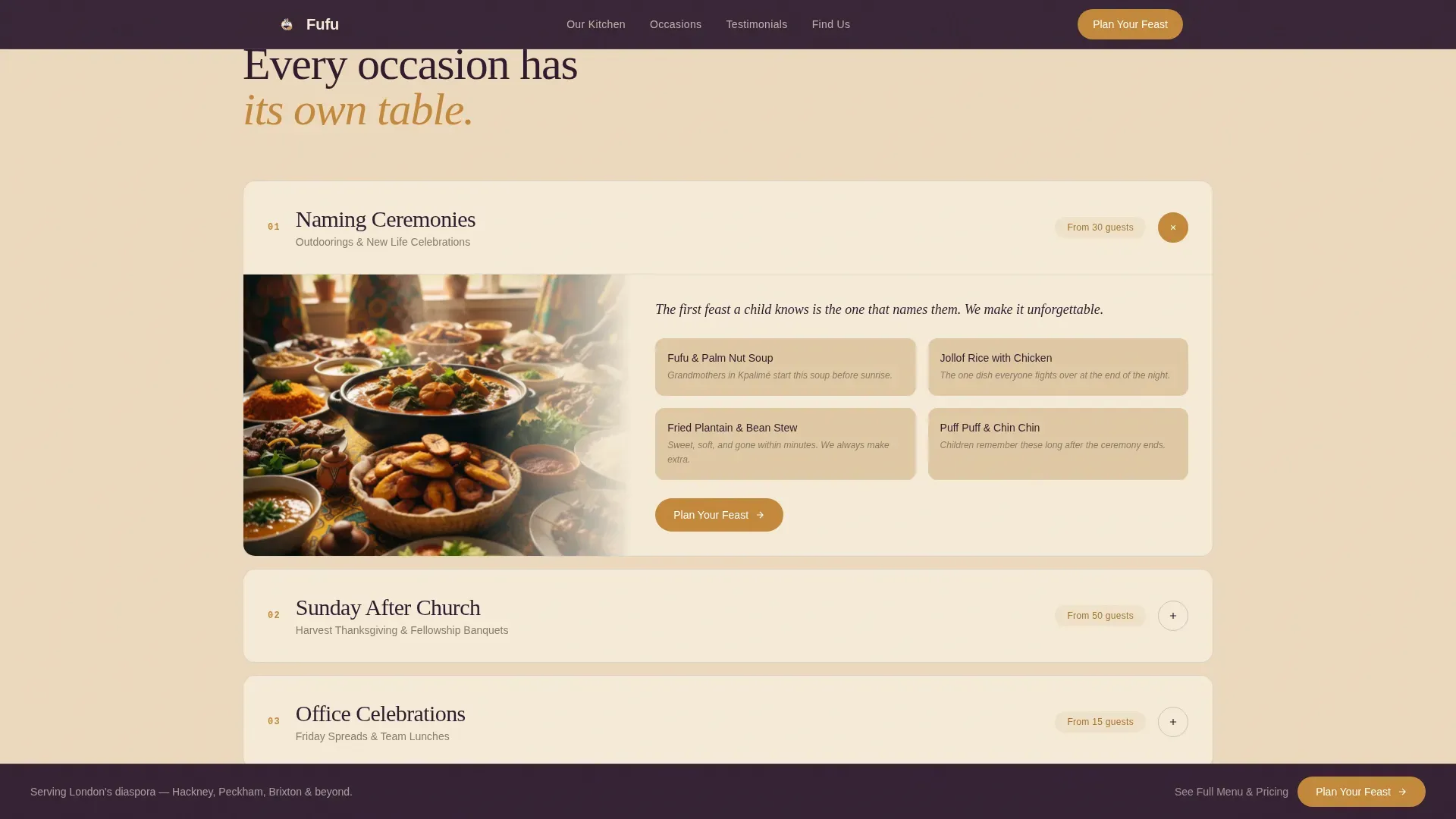 Togolese Cuisine Booking Website Template