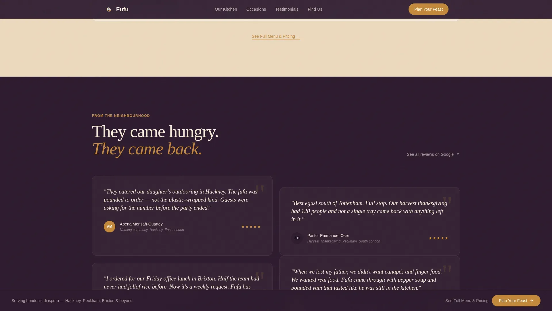 Togolese Cuisine Booking Website Template