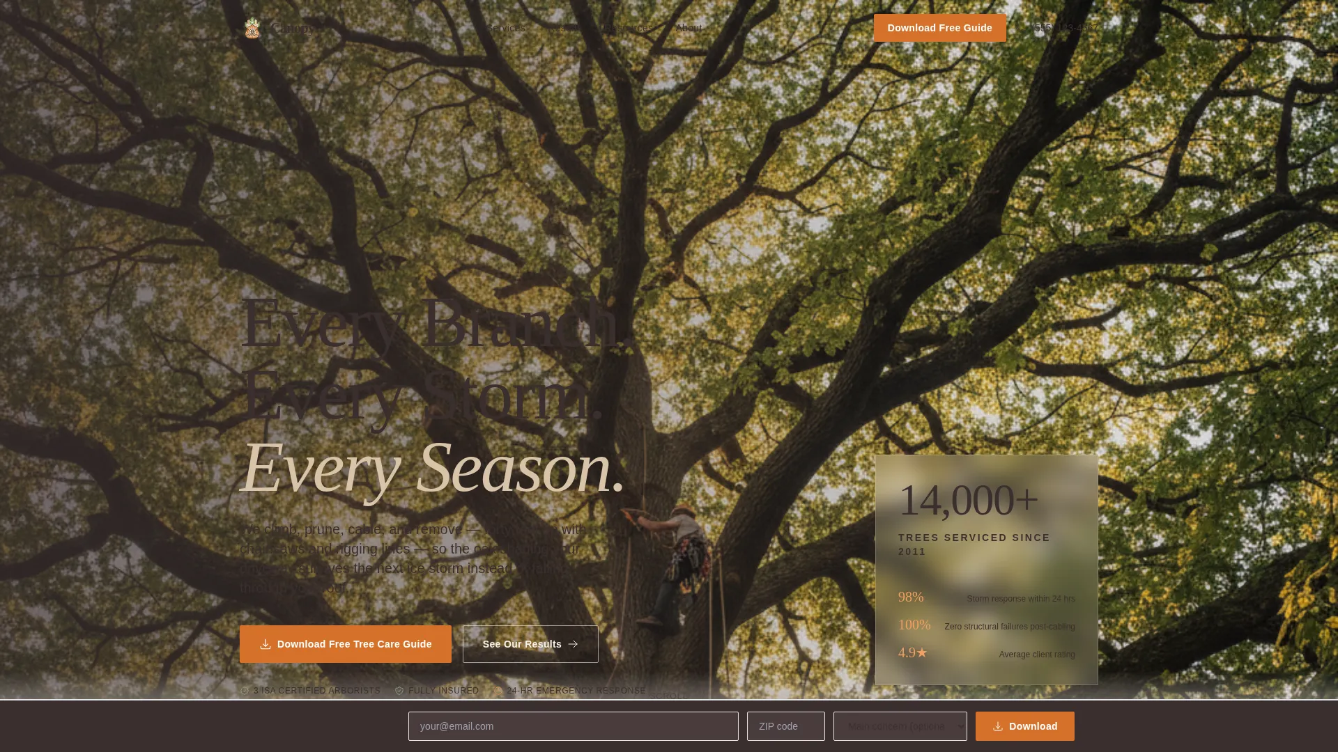 Certified Tree Care Landing Page Template