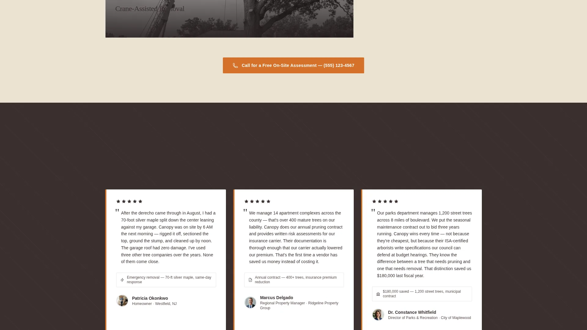 Certified Tree Care Landing Page Template