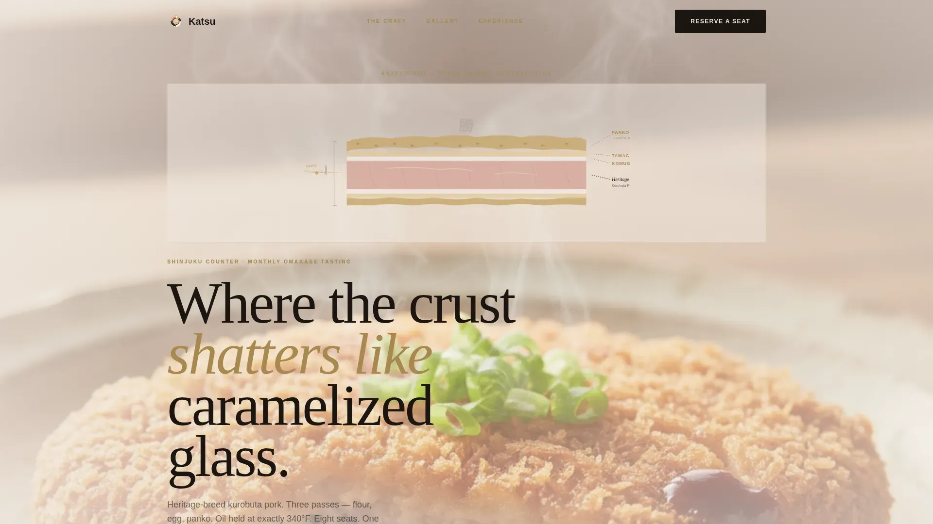 Tonkatsu Restaurant Landing Page Template | Haute Craft