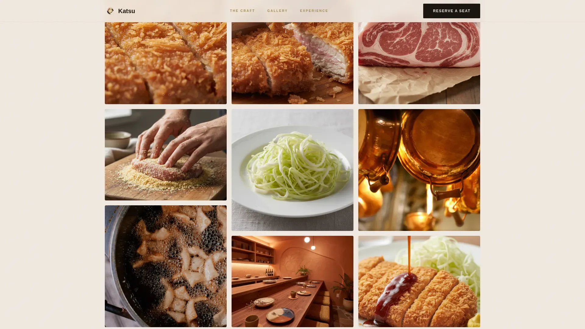 Tonkatsu Restaurant Landing Page Template | Haute Craft