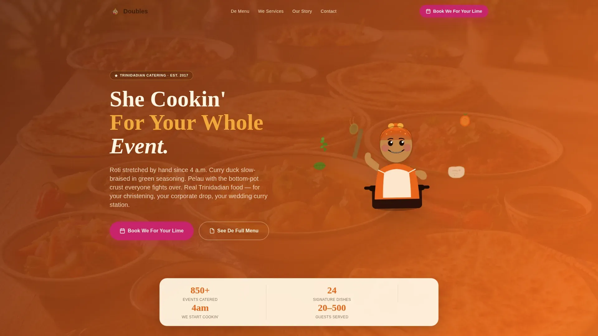 Vibrant Caribbean Catering Landing Page Template