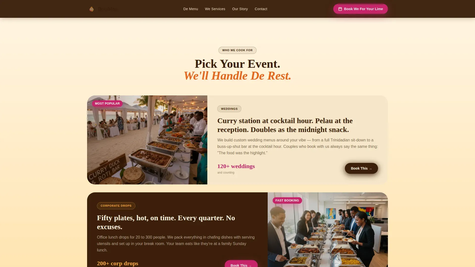 Vibrant Caribbean Catering Landing Page Template