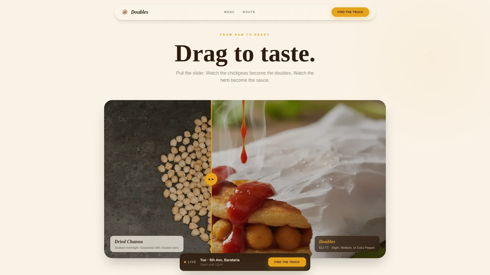 Trinidadian Food Truck Landing Page Template