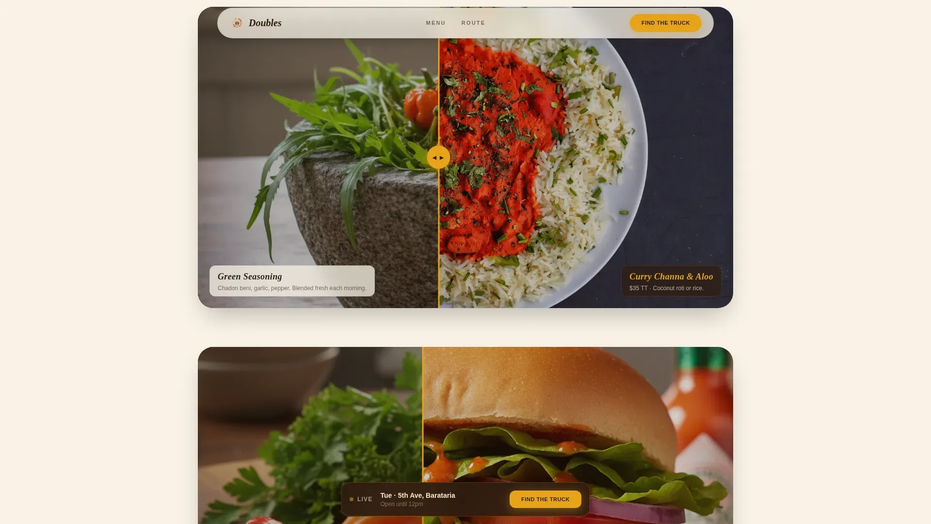 Trinidadian Food Truck Landing Page Template