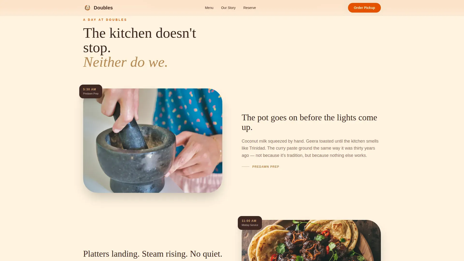 Authentic Trinidadian Restaurant Landing Page Template