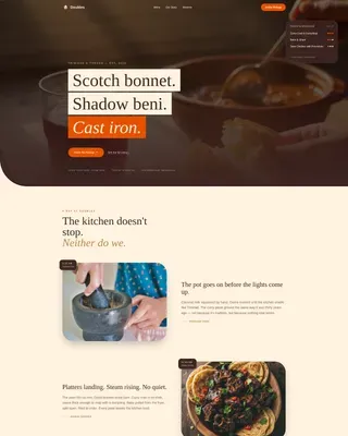 Authentic Trinidadian Restaurant Landing Page Template