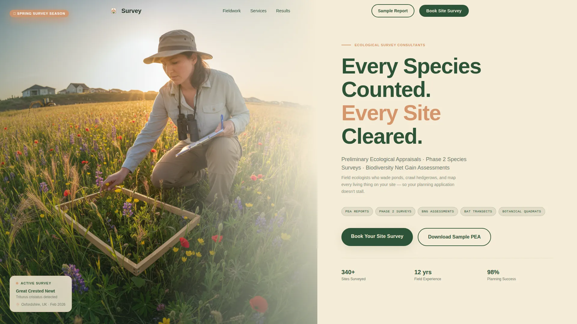 Climate & Environmental Monitoring Booking Website Template