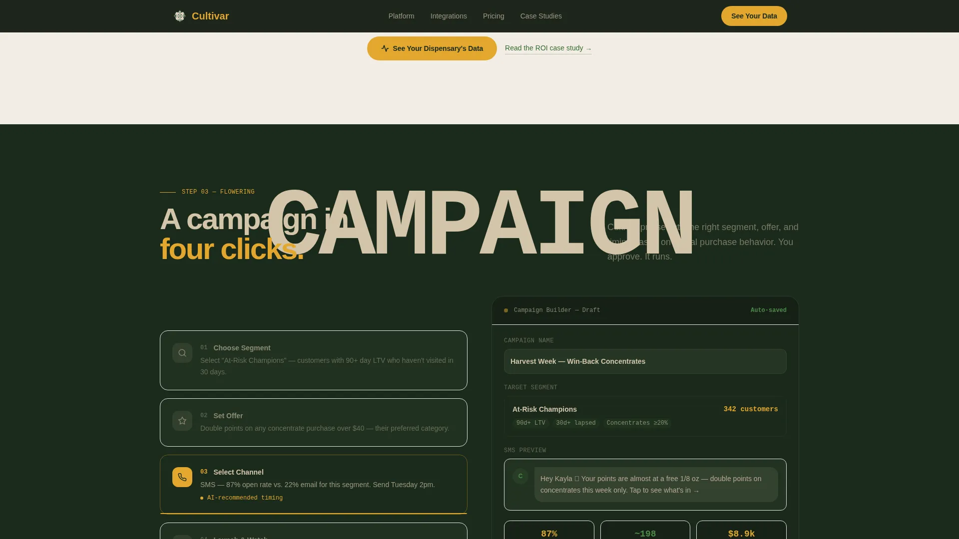 Cannabis CRM & Loyalty Landing Page Template