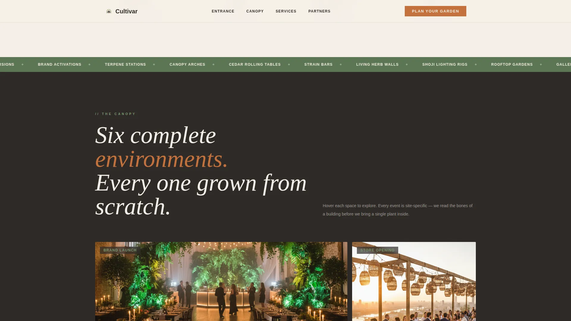Immersive Cannabis Pop-Up Events Landing Page Template