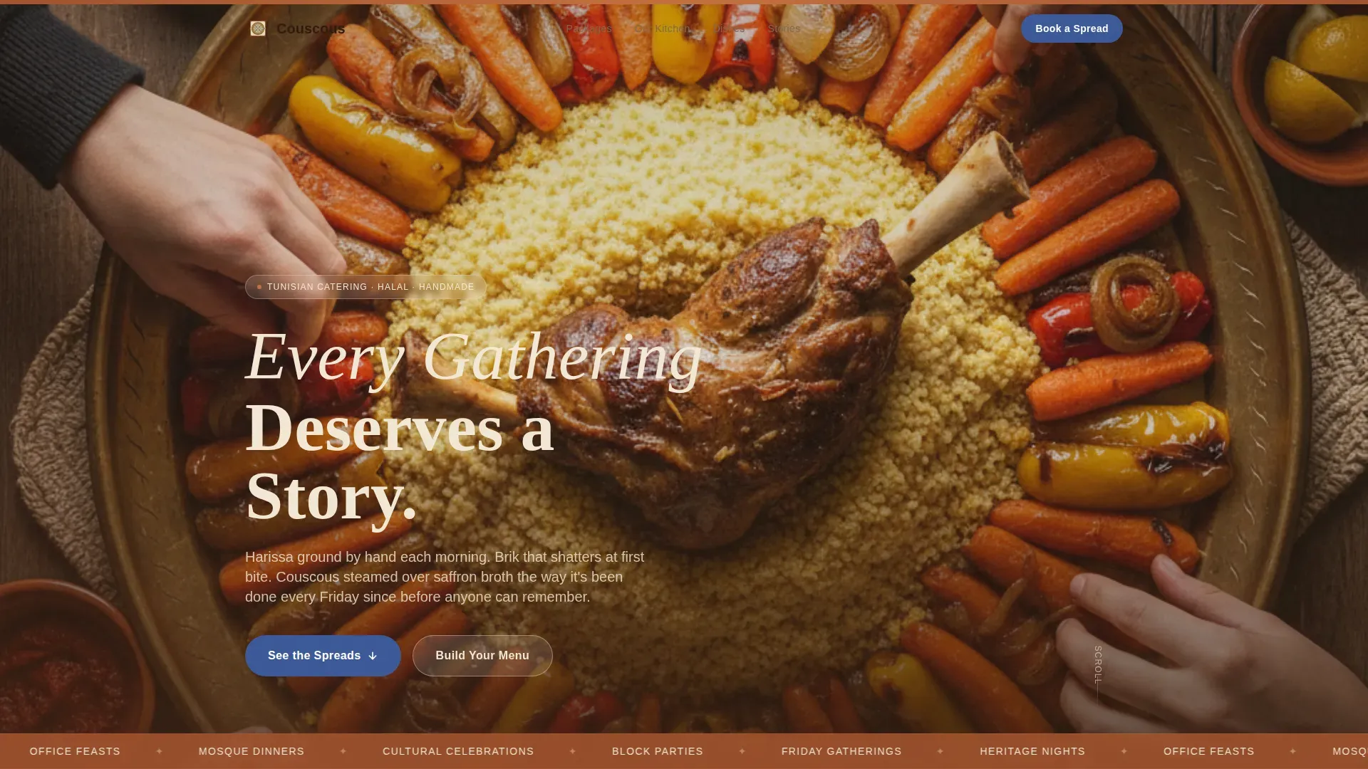 Authentic Tunisian Catering Landing Page Template