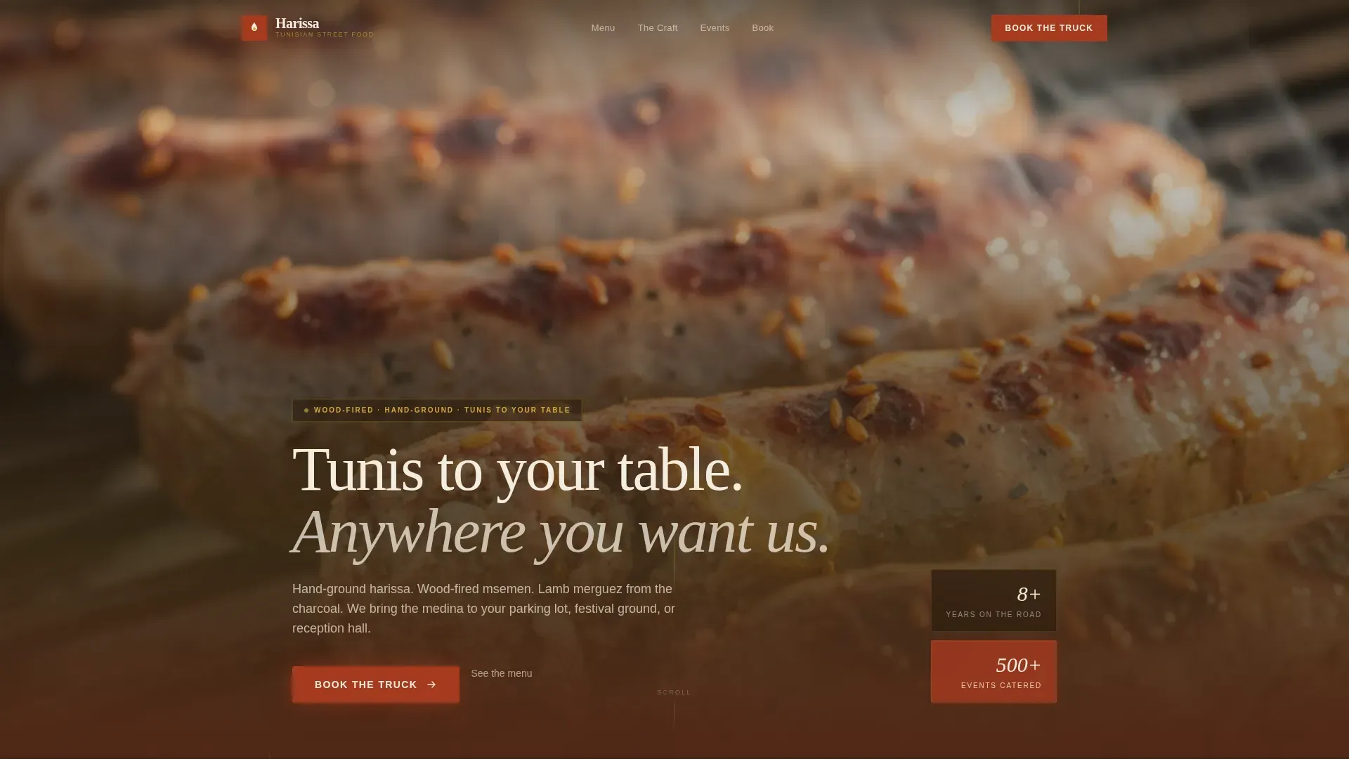 Bold Tunisian Food Truck Landing Page Template